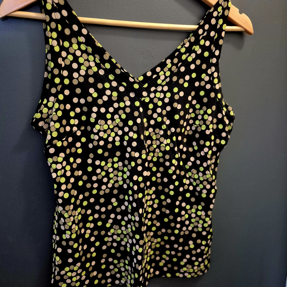 Talbots Polka Dot Tank Top.Size Small. Spandex Stretch.